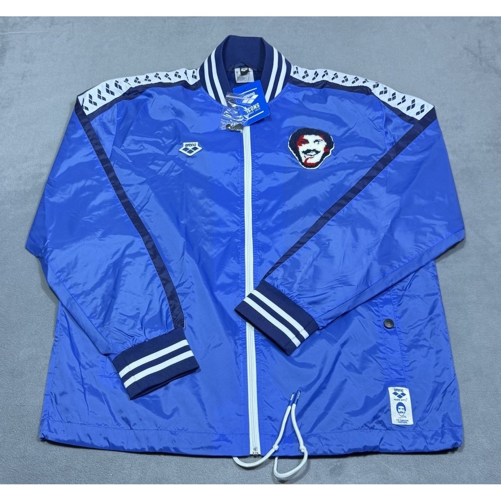 Arena Mark Spitz The Fabulous Mustache Skipper Jacket Mens L Blue LIMITED NEW